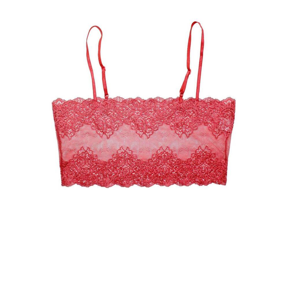 NEW ONLY HEARTS women's so fine lace crop cami in guava